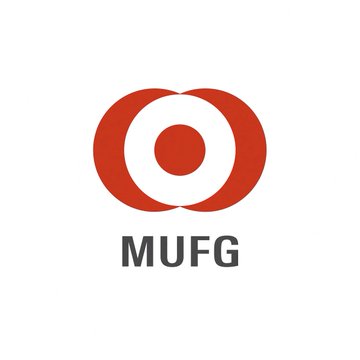 The image displays the logo of MUFG (Mitsubishi UFJ Financial Group), featuring two interlocking red circles with a smaller red circle in the center, positioned above the "MUFG" text. The logo represents the financial giant mentioned in the accompanying post about its proof-of-concept initiative for tokenized Japanese government bond repo transactions on the blockchain.