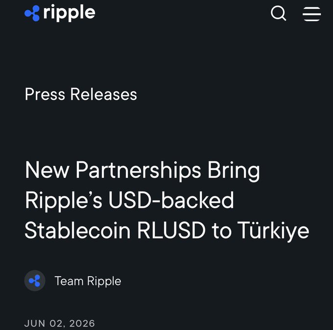 The main focus of this image is an advertisement for Ripple that contains text about new partnerships between Ripple and multiple companies. The primary message in the advertisement is that Ripple will expand its US dollar-backed stablecoin,RLUSD, into Turkey through BiLira, Bitexen, and Bitlo. In addition to these three companies, Ripple has also added another major step forward for the company's global growth by announcing a $1.7B market cap. This shows the potential value of investing in Ripple as it becomes more widely adopted for payments, tokenization, and institutional finance. The image and text emphasize that Ripple is rapidly gaining traction and becoming a key player in the cryptocurrency industry.