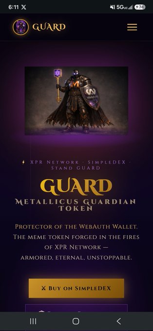 The image shows a phone screen displaying a website called Guard, which is related to gaming or digital content creation. The website offers services such as purchasing digital content, like games or movies, and has a community of users who contribute to its growth through likes, shares, and comments. The post about the Guard website seems to be promoting this platform by highlighting the positive aspects of being part of the community and the benefits of using Guard for acquiring digital content.