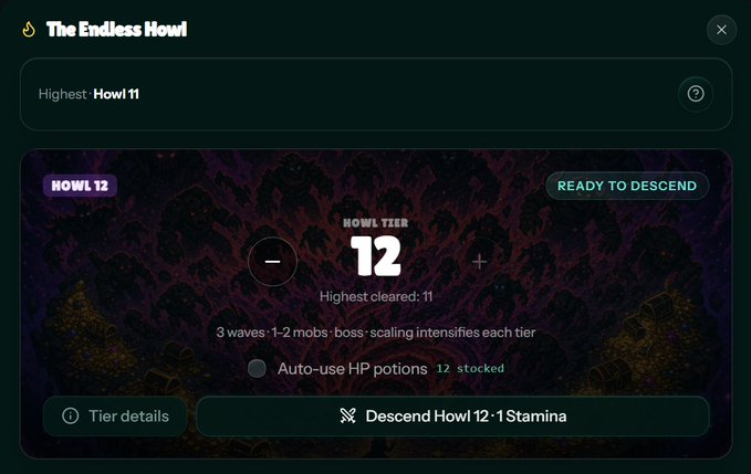 The image shows a screenshot from a computer screen displaying a list of items with their corresponding prices. There are three items on the list that have a price of 12. The first item is "Bowl Tie", followed by "HW1" and then "HW2". The third item is "Descend Howl 12". The image also includes some text, which reads: "The Endless Hound Highest: Howl 11", "OW12", "OW13", "OW14", "OW15", "OW16", "OW17", "OW18", and "OW19".