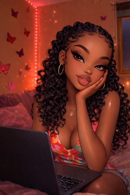 The image features a beautiful woman sitting on a bed, using her laptop computer while wearing a floral top. The background of the photo includes butterflies and other decorations that add an artistic touch to the scene. The caption provided suggests that this image might be related to Web3 or cryptocurrency, possibly discussing the concept of self-custodial spending and its connection to everyday life.