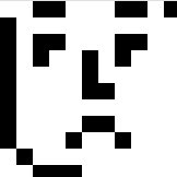 A pixelated, low-resolution black-and-white abstract artwork composed of blocky geometric shapes, likely a hand-drawn or intentionally crude 11x11 grid design intended for minting as an NFT on networked.art. The image lacks recognizable text or figures, serving as the artistic content referenced in the accompanying post.