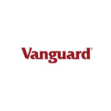 The image displays the red "Vanguard" wordmark logo, the brand identity of the investment management firm mentioned in the post as the $12 trillion asset manager now hiring a head of digital assets, signaling a potential shift in its stance on cryptocurrency.