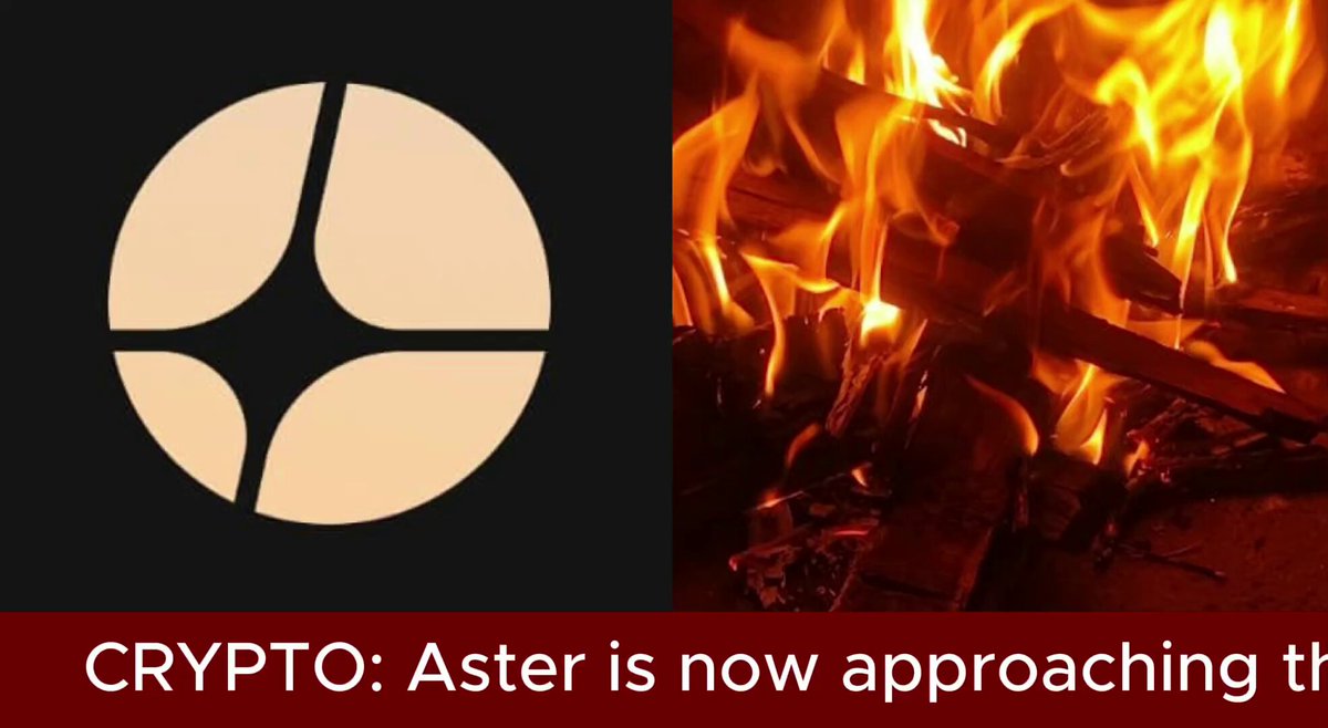 The image features a logo for Crypto. Aster is the central figure of this logo, which is a circle with a star inside. The text "Crypto" is written below the logo, indicating that it represents the cryptocurrency industry. Below the logo, there's a caption stating that Aster is now approaching th ere.