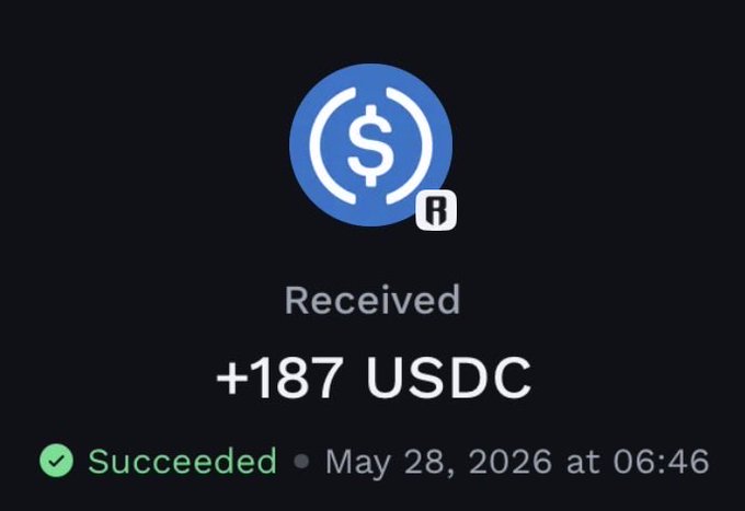 In the image, there's a black background with a blue circle containing a dollar sign symbol at its center. The text "received" is written below this symbol, indicating that someone has received money from an account or transaction. The date and time are also displayed in the image, showing when the transaction took place.