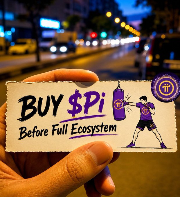 The image shows a hand holding up a piece of paper with text that reads "Buy $SPI Before Full Ecosystem!". The person's fingers are visible, indicating they are holding the paper. The text appears to be in black marker or ink on white paper, making it stand out against the background. The post is related to cryptocurrency and seems to be promoting a new method of accumulating wealth through cryptocurrency mining.