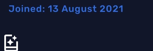 The image shows a profile screenshot displaying "Joined: 13 August 2021," indicating the user's account creation date aligns with their mention of 5 years since first joining Veve.

Specifically, it highlights the "13 August 2021" join date shown in blue text against a dark background.