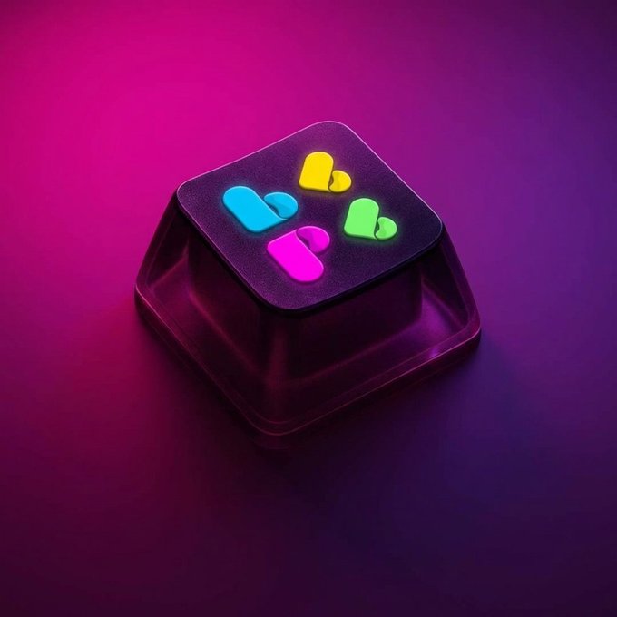 The image features a square glass button with three different colored hearts on each side. The buttons appear to be floating or hovering, giving them an abstract appearance. The background of the image is purple, which contrasts with the colorful buttons. The caption below the image reads "One thing I've noticed after spending years in DeFi: Most yield opportunities don' fail because the strategy is bad ... That's how I". This statement suggests that the button might be associated with a particular cryptocurrency or token, and its unique design could represent a specific aspect of the DeFi space.