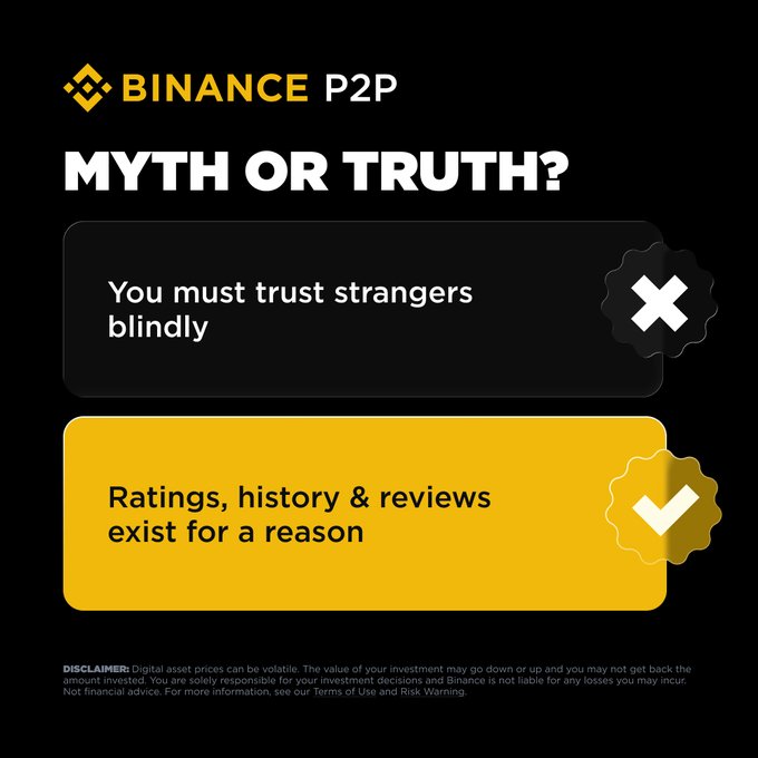 The image shows a black background with two yellow squares, one labeled "Myth or Truth?" and the other labeled " Ratings, history & reviews exist for a reason?". The text above each square provides information about the content of the image and its relation to the post.