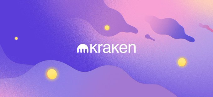 Kraken's logo displayed on a purple and pink gradient background, visually representing the cryptocurrency exchange's launch of new Bitcoin and Ether options contracts on Kraken Pro.