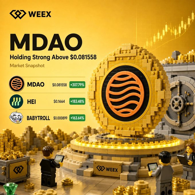 The image shows a colorful Lego scene with four people standing around a golden building that features an orange circle, which appears to be the center of attention. The building has a large yellow circle in front of it, and a smaller one below it. In addition, there is another gold-colored tower on top of this building. 

The post includes some information about a "Weex" app and its relation to cryptocurrency trading, specifically focusing on Bitcoin. It also mentions the price of Bitcoin at $0.1181 in May. The image has a playful and artistic touch with Lego elements surrounding the text.