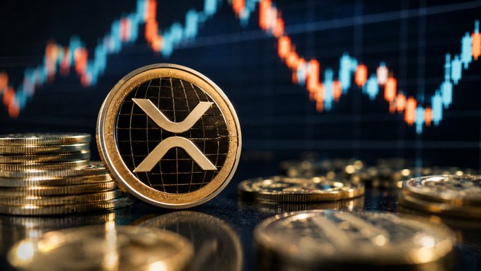 The image shows an XRP coin surrounded by a stack of gold coins. The XRP logo is prominently displayed at the center, with its value increasing rapidly since it was first introduced in 2015. The price of XRP has recently reached $1.10, indicating that it is showing signs of forming a base around this amount after months of selling pressure. Key signals for the XRP market include increased trading volume and rising RSI values, suggesting that bearish momentum may be fading. Based on these key indicators, the post might recommend waiting for a more favorable environment before making any investment decisions in the XRP market.