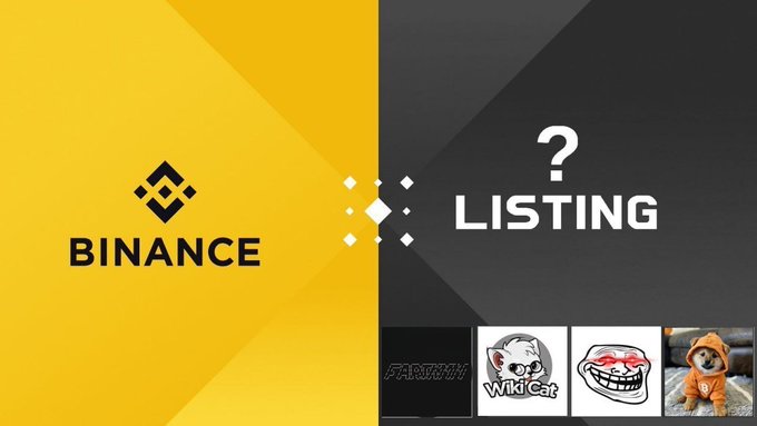 The image shows a poster with two different logos, one for Bitcoin and another for listing. The Bitcoin logo features a yellow diamond shape with a black "B" inside of it. The listing logo has a black square with white text that reads "Lists". There are also four images displayed on the poster, including a dog in an orange shirt, a person wearing a red hat, and two other people with different outfits.