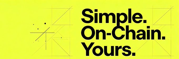 A bold yellow banner featuring the tagline "Simple. On-Chain. Yours." in large black text alongside a minimalist geometric logo, promoting the $ROBS inscription launchpad with a fair mint at robshood.xyz.