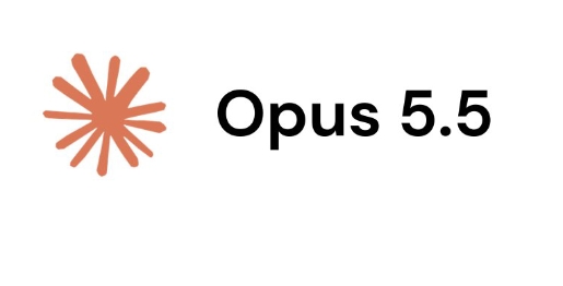 The image displays the "Opus 5.5" logo, featuring an orange starburst icon next to the bold black text. It serves as a visual announcement for the upcoming release of Opus 5.5 next Tuesday, reinforcing the breaking news with its branded design.