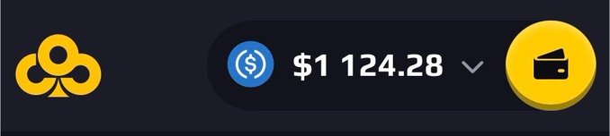 A digital wallet interface displays a balance of $1,124.28 in what appears to be USDC, alongside a poker chip-style clubs logo and a wallet icon. The image likely represents the funds the user is preparing to distribute as tips via their Solana (SOL) address.
