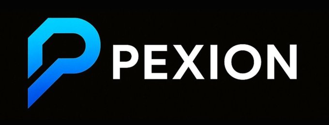 The Pexion logo is displayed in blue and white on a black background.