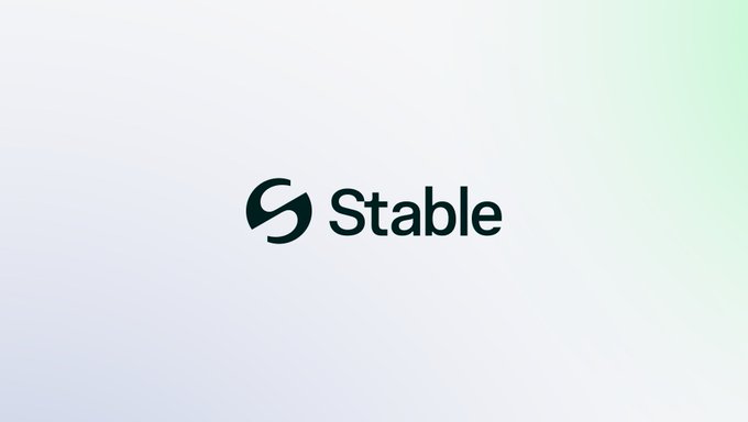 The image features the Stable logo—a stylized "S" icon next to the word "Stable"—centered on a soft gradient background. It serves as a brand visual for Stable, complementing the announcement about Chainalysis extending automatic token support to the Stable platform for seamless transaction monitoring and compliance.