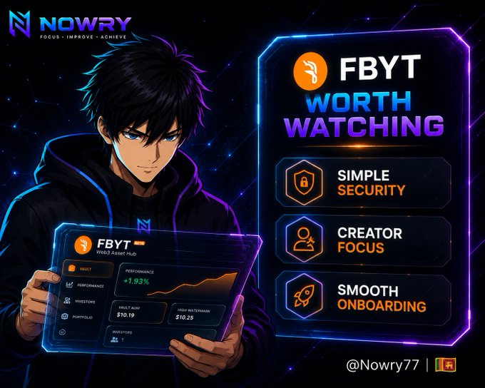 The image features a man holding up a computer screen displaying information about Bitcoin trading, with a banner above him that says "FBYT Worth Watching" and below him another banner that says "Simple Security, Creator Focus". The text on these banners suggests that the man is interested in Bitcoin trading and wants to learn more about it.

The image also includes a logo for a website called "@fbytio", which might be related to Bitcoin or cryptocurrency trading. This website could provide valuable information and resources for those interested in learning about Bitcoin and other cryptocurrencies, as well as connecting with like-minded individuals who are passionate about digital assets and blockchain technology.
