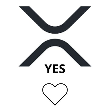 The image shows the XRP cryptocurrency logo with the word "YES" and a heart symbol below it, suggesting enthusiastic support for XRP's potential price movement. In response to the question about XRP reaching $2 next week, the image conveys an affirmative and optimistic prediction.