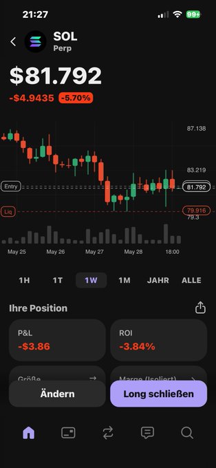 The image features an iPhone displaying a financial analysis app with a black background and white text. The app displays the current price of Bitcoin at $81,722. One option is to buy the Bitcoin at this price, while another offers a different buying price of $91,827. Additionally, there are various charts and graphs showing the stock market performance and changes in currency value.