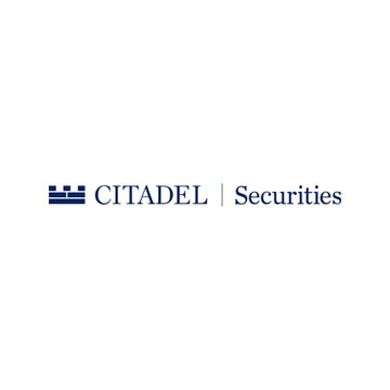 The image displays the Citadel Securities logo, featuring a dark blue castle/fortress icon alongside the text "CITADEL | Securities" on a white background. This branding corresponds to the company that recently called on the SEC and CFTC to clarify regulatory jurisdiction over equity-linked products, warning that trading venues are exploiting CFTC self-certification processes to circumvent SEC oversight.