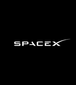 The SpaceX logo in white text on a black background.