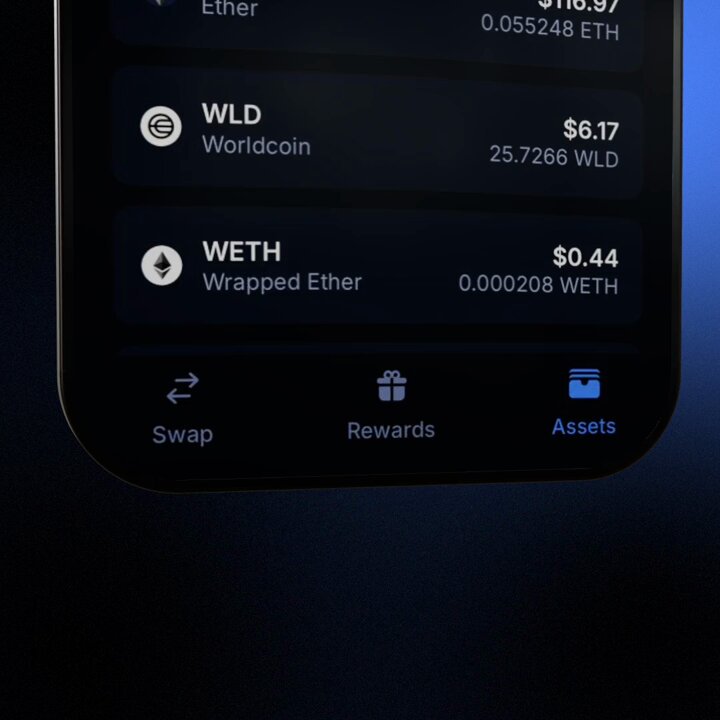 The image shows a cell phone screen displaying information about cryptocurrency trading, specifically the WLD token. The phone's screen has various icons related to cryptocurrency transactions, such as "ether" and "ethre", along with other details like the amount of ether being sent or received. The text on the screen reads "ICYMI: the portfolio feature is live on @useworldapp View all your tokens in one place. Swap to climb the leaderboard + earn WLD tokens." This suggests that the user might be interested in trading cryptocurrencies and has access to a wealth of information about their cryptocurrency portfolio through the phone's interface.