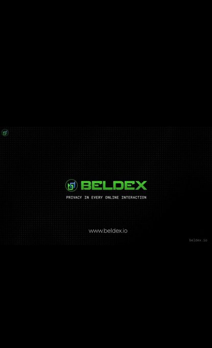 Dark promotional graphic for BELDOEX cryptocurrency exchange with the tagline 'PRIVACY IN EVERY ONLINE INTERACTION' and website www.beldex.io.