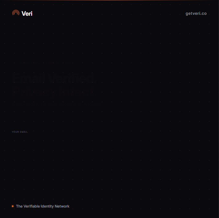The image shows a black background with white text that reads "Turns out you already have proof of who you are. You've had it the whole time. Every email. Already signed. Already yours. We built a way to prove it - without giving anything away. A zero-knowledge email credential on Alorand." The image is related to the post because it contains information about Verifiable Identity Network, which is a platform that allows users to create and manage their own identity proofing services for emails.