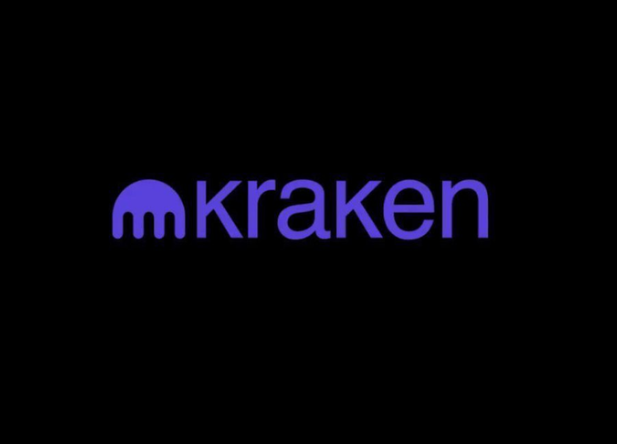The Kraken logo is displayed in purple on a black background, representing the cryptocurrency exchange whose parent company is expanding its xStocks tokenized equities platform to new global markets including Hong Kong, the UK, Europe, and South Korea.