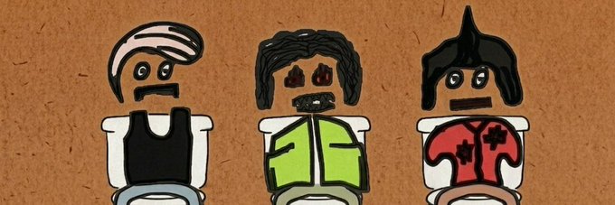 "DUMBIOS GA 3GTD for @thedumbois Supply: 797 Mint Price: TBA Mint Date: see you soon Chain:ETH Follow @thedumbois & @GRINDX100x Like & Drop EVM - 4hrs GL". The image is a line drawing of three cartoon faces on the side of a box. It appears that there are some text elements at the bottom of the photo, possibly related to an account or item named "DUMBIOS GA 3GTD for @thedumbois Supply: 797 Mint Price: TBA Mint Date".
