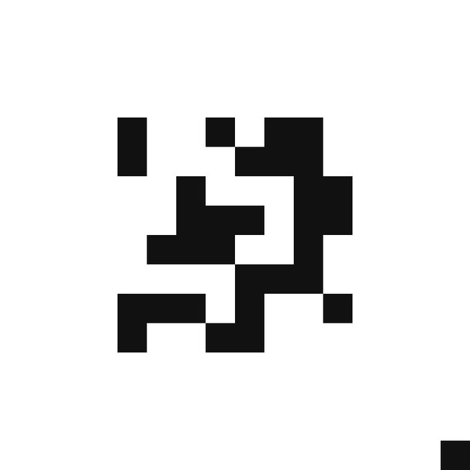 A black and white pixelated question mark symbol on a plain white background.