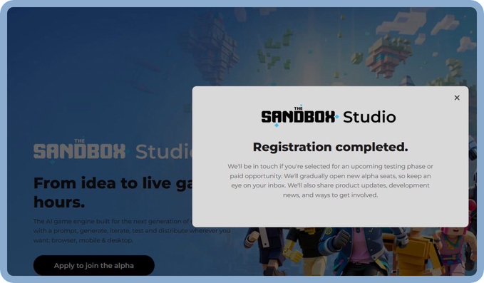 "i've had random game ideas sitting in my notes for months because actually building them is the hard part. if @TheSandboxStudio can turn those ideas into playable multiplayer games with AI, i want to test it".