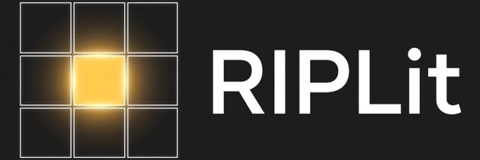 Logo with a 3x3 grid featuring a glowing yellow center square next to the text 'RIPL.it'.