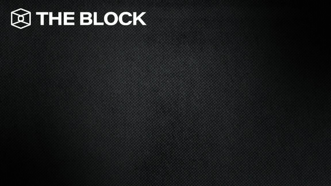 The Block logo is displayed at the top center of a black background with white text. Below the logo, there's a description of a recent cryptocurrency-related news story that includes information about Bitcoin miners, Ripple, and Litecoin. The main text on this newscast reads: "ICYMI: Here'a quick news recap from today' s Asia & EMEA sessions @TheBlockCo A Satoshi-era bitcoin miner moved $203 million worth of BTC to FalconX and Cumberland, according to Onchain Lens".