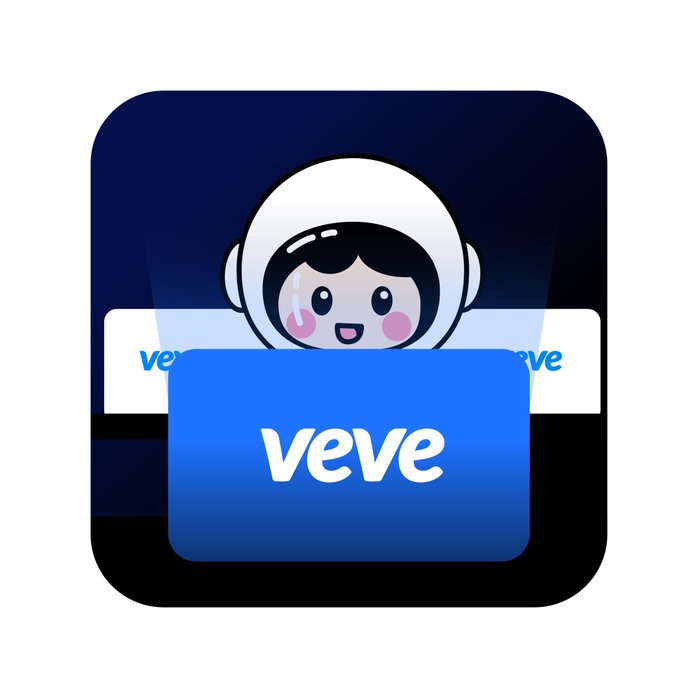 The image features a square icon with a cartoon character wearing a white helmet, sitting inside a blue box labeled "VEVE" against a black background. Below the icon, there's text that reads "Genesis VeVenaut Update #2 Following on from our earlier post, here'S a full status update on each point". The main focus of the image is the cartoon character and its surroundings, with the text providing context or information about the current situation related to the VEVE app.