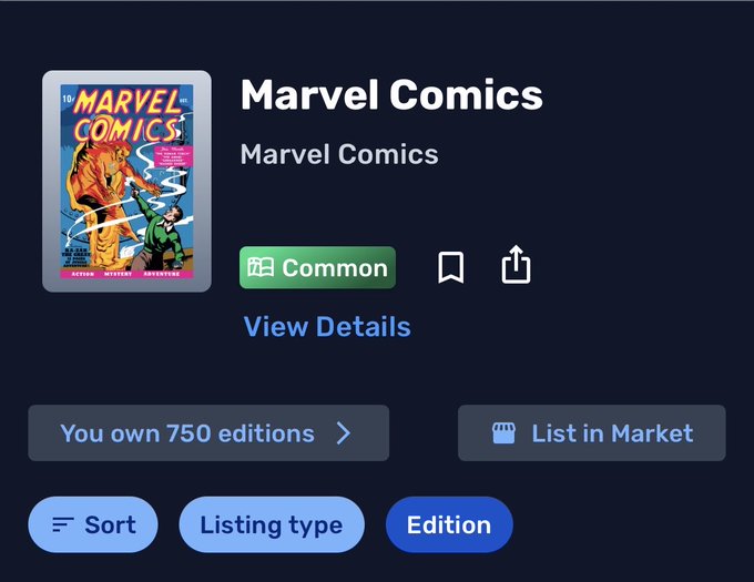 The image shows a screenshot of a page from a Marvel Comics fan site where a Marvel Comics comic book called "The Invisible Man" is displayed with an edition number. The image also includes a link for the listing type, which is often used when a collector wants to search for a specific item or series in their collection.
