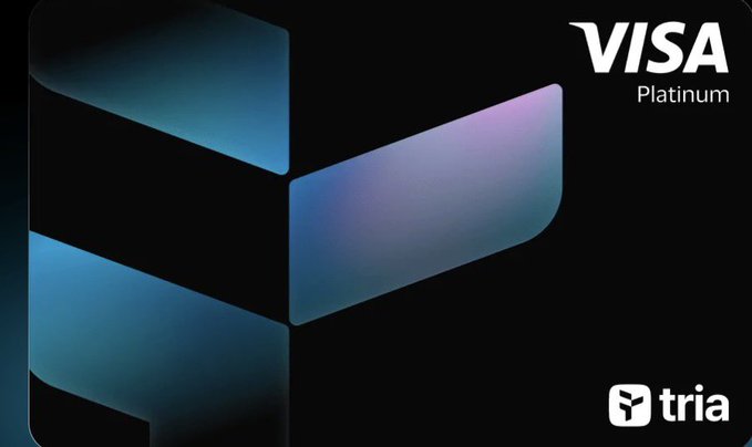 The image features a black Visa Platinum credit card with a unique design featuring blue and purple geometric shapes, giving it an artistic and modern appearance. The text "Visa" is prominently displayed at the top of the card, indicating its purpose as a payment method. The card's design and the accompanying post suggest that the company is launching a new product or service, which could be related to travel or digital payments. This innovative approach to credit cards aims to provide users with a seamless experience while making transactions online or through mobile apps.