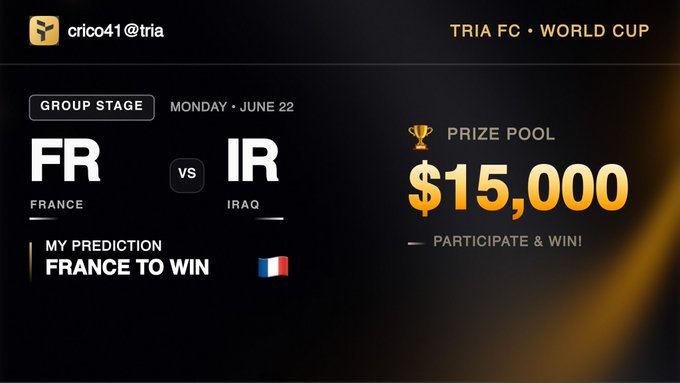 The image shows a promotional poster for a competition where fans have the chance to win $15,000 by participating or retweeting the event to their friends using the provided hashtag (tria4@tria). The poster also contains details about the competition's group stage, prize pool amounts, and how fans can win by interacting with the app. The main focus of the image is on Twitter, where competitors will need to utilize it to enter the contest successfully.