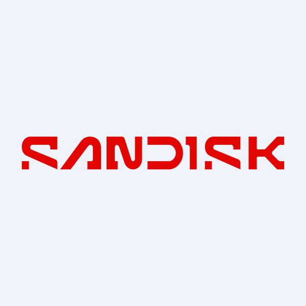 The red "SanDisk" logo is displayed on a plain light gray background.