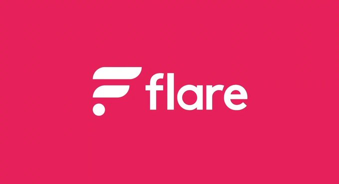 The white 'Flare' logo and symbol on a bright pink background.