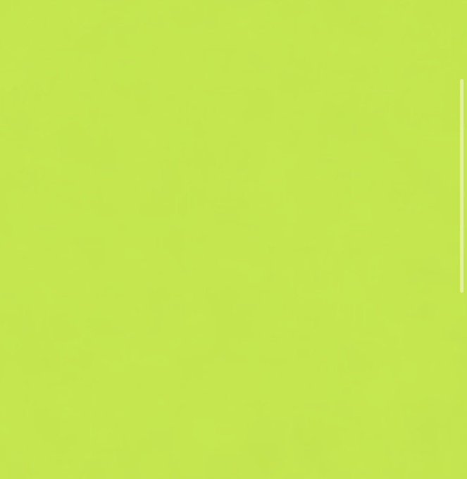 A solid lime-green background with a thin vertical white line near the right edge, visually representing a single green candlestick or an all-green trading chart to symbolize a profitable day-trade on Robinhood (HOOD). The minimalist green-on-green composition reflects the post's excitement about a successful first four-figure trade.