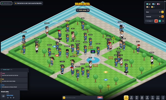 The image shows a group of people gathered together, possibly at an event or gathering. The scene includes multiple individuals standing around each other, with some closer to the foreground and others further back. There are also several potted plants scattered throughout the area, adding greenery to the setting. The post about the event has been shared by over 100 users in the first 30 minutes of its release, indicating that it is already gaining attention and interest from people who have seen or heard about it.