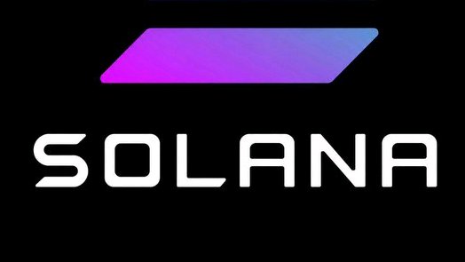 The Solana (SOL) cryptocurrency logo with its signature purple-to-blue gradient symbol on a black background.