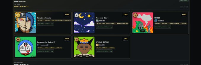 A NFT marketplace history page showing recent sales including 'Naruto x Sasuke' (3580), 'Moon and Stars' (1002), 'NWOOD' (1602), 'Doraemon by Spice XV' (1070), and 'AFRICAN BATHAN' (901).