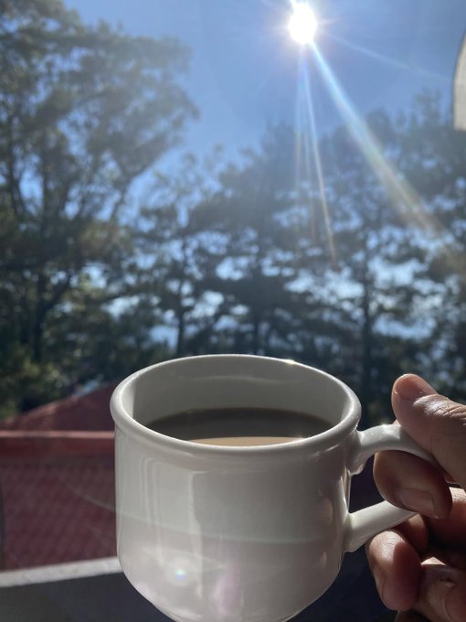 The image features a hand holding a white coffee cup with a brown liquid inside, likely coffee or tea. The background of the photo shows trees under a blue sky, creating an outdoor setting. There is also text that reads "GM future millionaires". This suggests that the person holding the cup might be interested in investing in real estate or other assets that could potentially generate passive income and financial security for their future.

The image's content seems to be unrelated to the coffee cup itself, but rather it serves as a backdrop for the scene where someone is enjoying a hot beverage outdoors. The combination of the hand holding the cup and the trees in the background creates an atmosphere that evokes relaxation or contemplation, which could be appealing to those who are interested in financial planning and investing strategies.