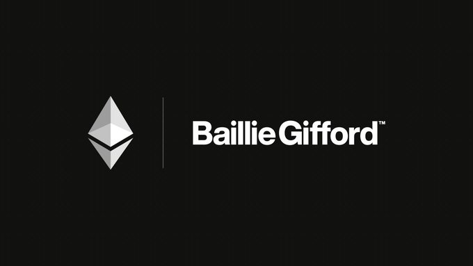 Black background featuring the Baillie Gifford logo with a stylized geometric diamond shape alongside the company name.