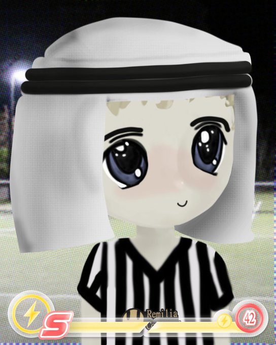 A cartoonish avatar character with large anime-style eyes wearing a white headdress and a black-and-white striped referee uniform, labeled "Remilia" at the bottom, appears to be a Milady NFT (collection #9213) that was sold for Ξ2.7 ($5,073) between dimethyl.eth and 1mew.eth as referenced in the post.