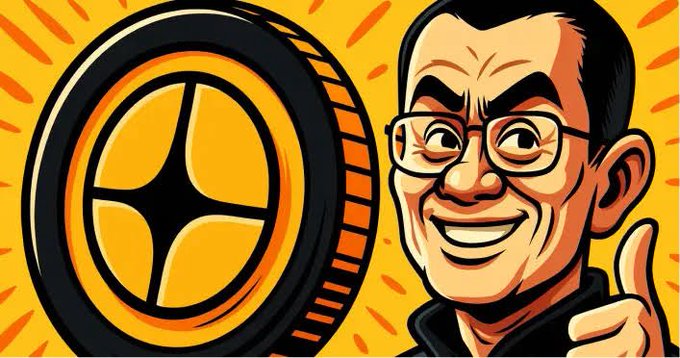 A pop-art style illustration shows a smiling man with glasses giving a thumbs-up next to a large coin featuring a four-pointed star emblem, visually reinforcing the post's bullish conviction on $ASTER and its attractive risk-reward setup.